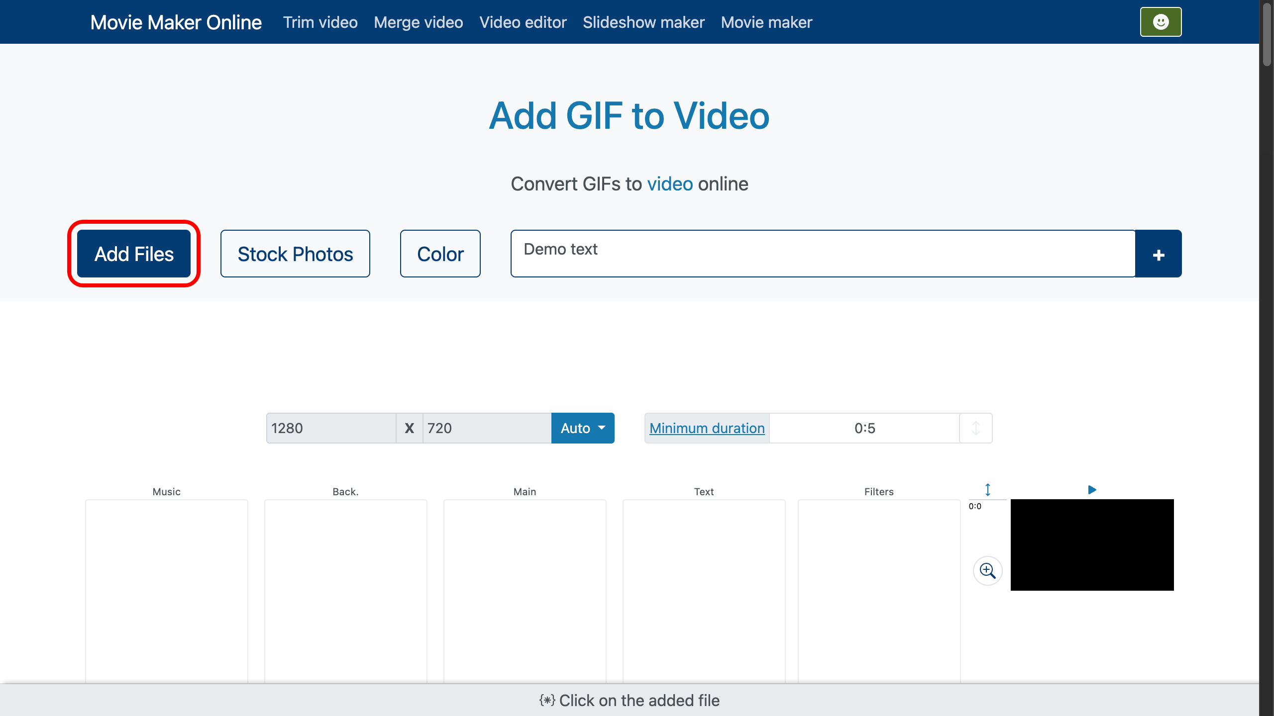 Video in GIF umwandeln - GIF im Video-Editor hochladen