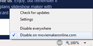 Adblock Plus für moviemakeronline.com im Internet Explorer ausschalten